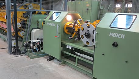 Tangential Taping Machine - Close-up Operation View